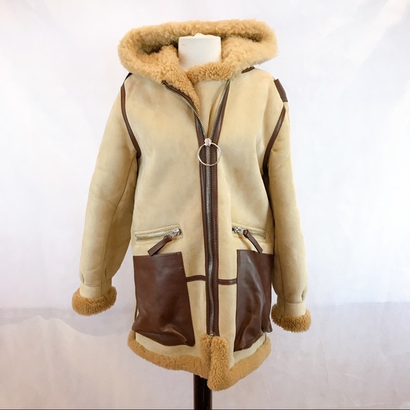 ACNE STUDIOS Lorin Hooded Leather Shearling Coat - Picture 3 of 16